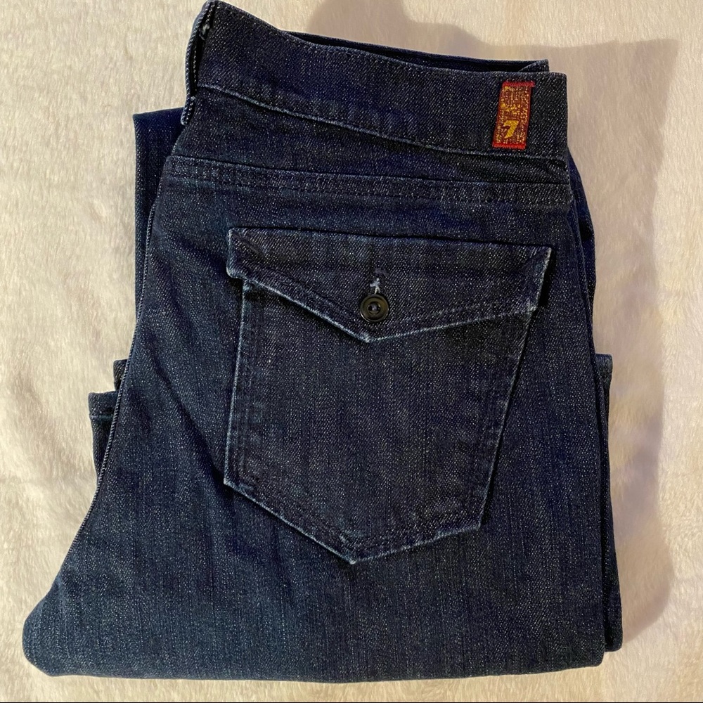 7 For All Mankind Dark Blue Rinse flare/bootcut jeans size 33